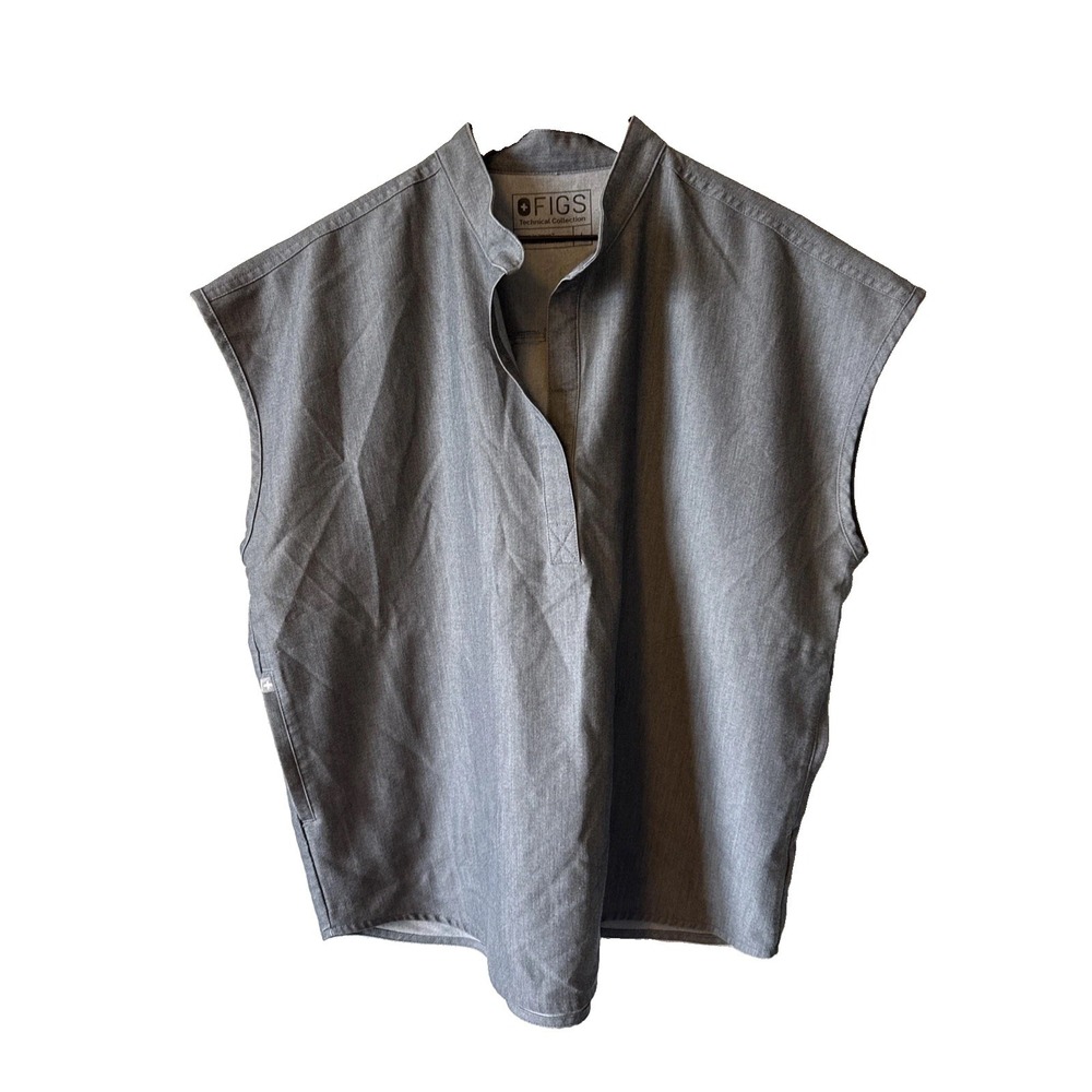 Figs Rafaela Oversized Women's Gray Scrubs Tops Size Large 3 Pockets